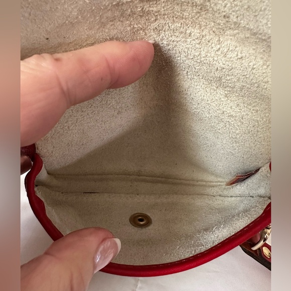 Dooney & Bourke Leather Zebra Wristlet with Red Trim - Picture 12 of 13